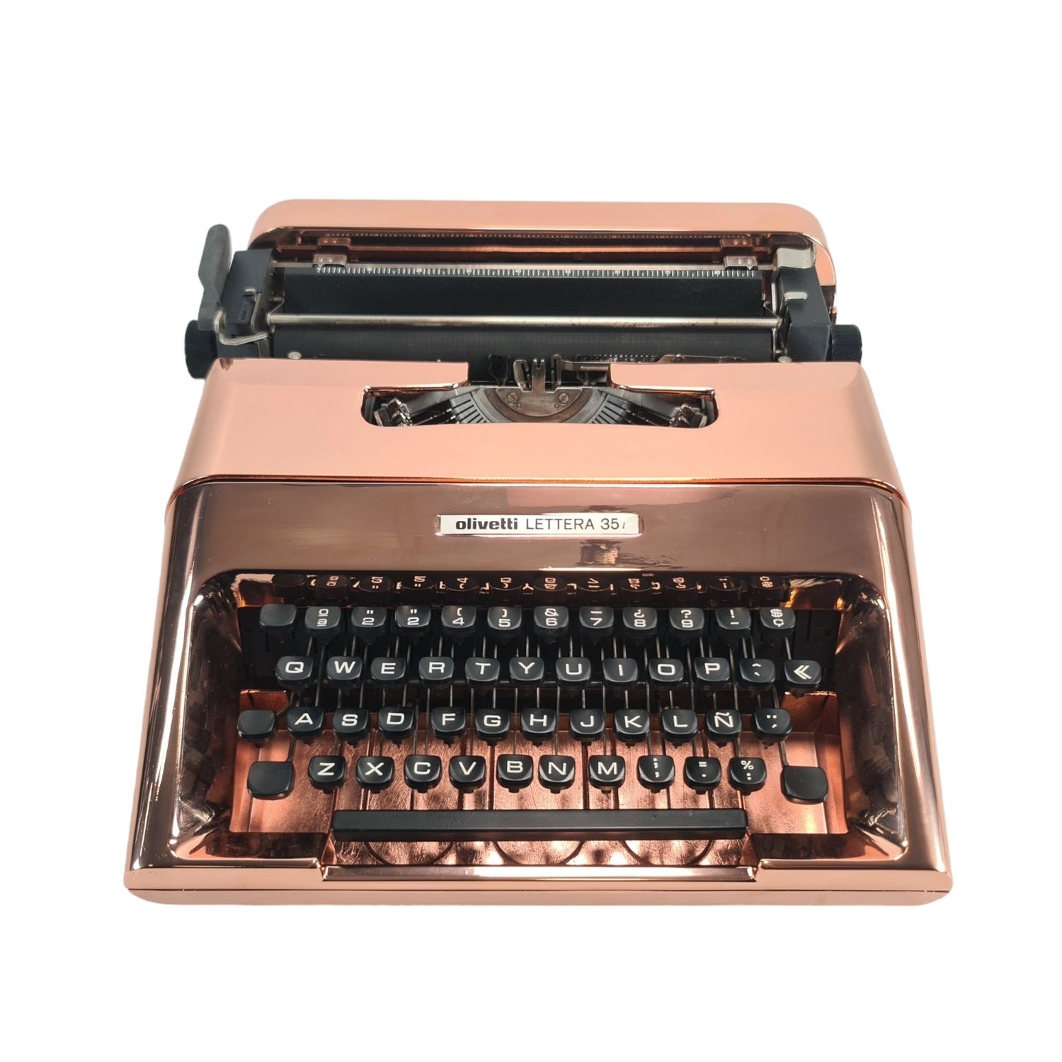 Olivetti Lettera 35, Copper-Plated Manual Vintage Typewriter, Refurbished