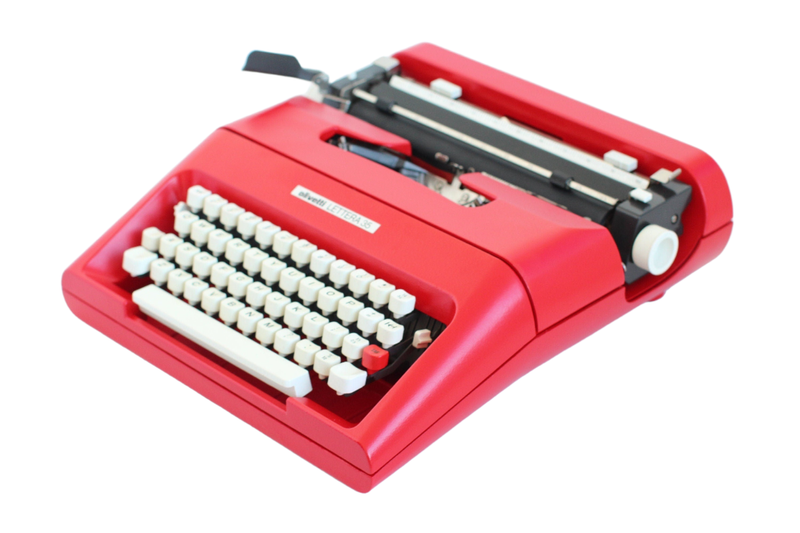 Olivetti Lettera 35 Red Manual Vintage Typewriter Serviced