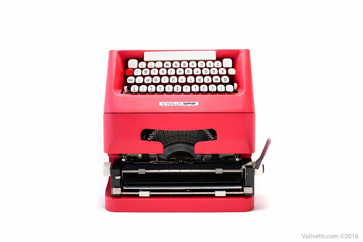 Olivetti Lettera 35 Crimson Red Vintage, Manual Typewriter, Refurbished