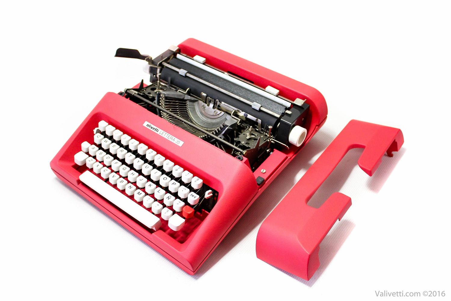 Olivetti Lettera 35 Crimson Red Vintage, Manual Typewriter, Refurbished