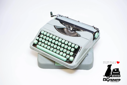 Hermes Baby, Seafoam Green Portable Vintage Manual Serviced Typewriter