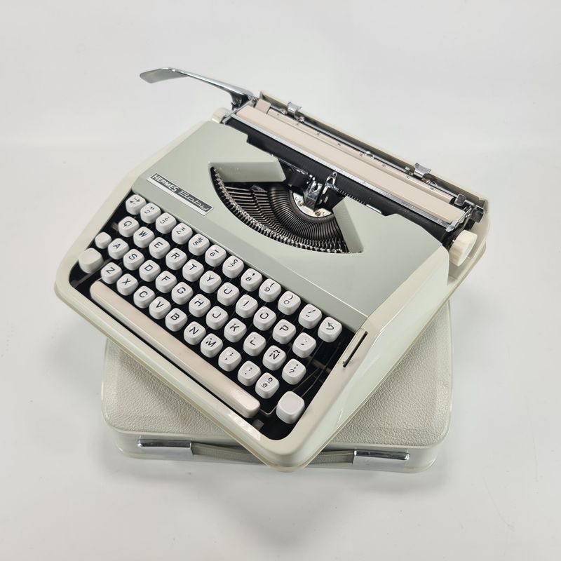 Hermes Baby Grey Manual Typewriter, Vintage, Professionally Serviced