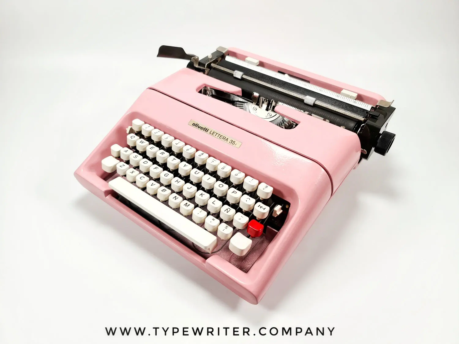 Olivetti Lettera 35 Orchid Pink Vintage, Manual Typewriter, Refurbished