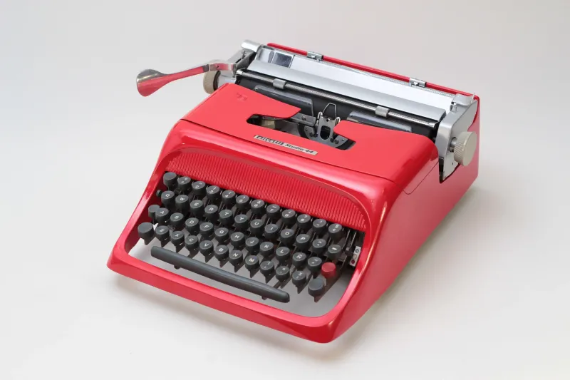 Olivetti Studio 44 Glossy Red Vintage Typewriter, Serviced