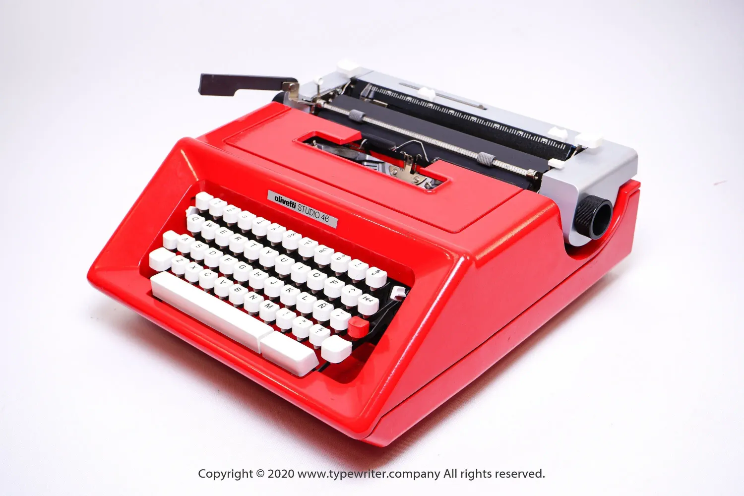 Olivetti Studio 46 Pro Red Manual Vintage Typewriter, Serviced