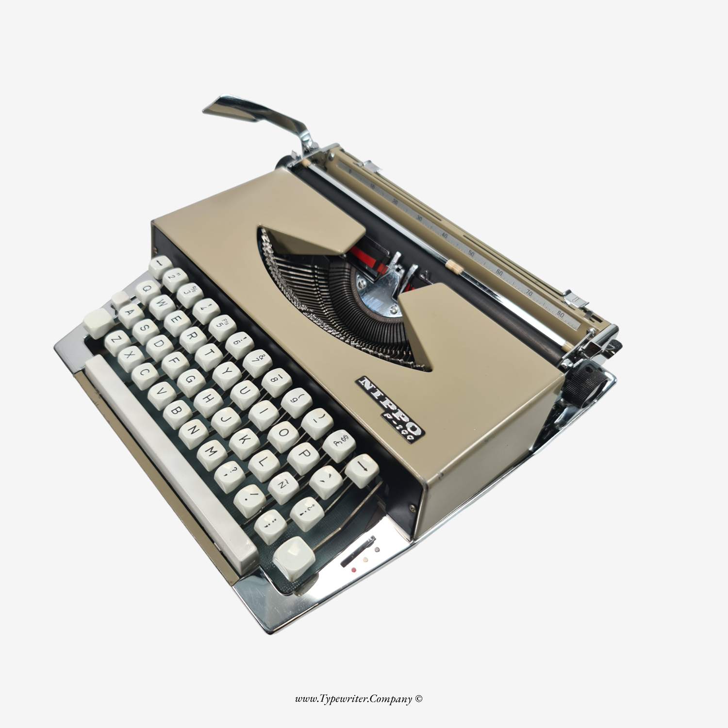 Nippo P-200 Manual Vintage Typewriter, Serviced, Qwerty Keyboard