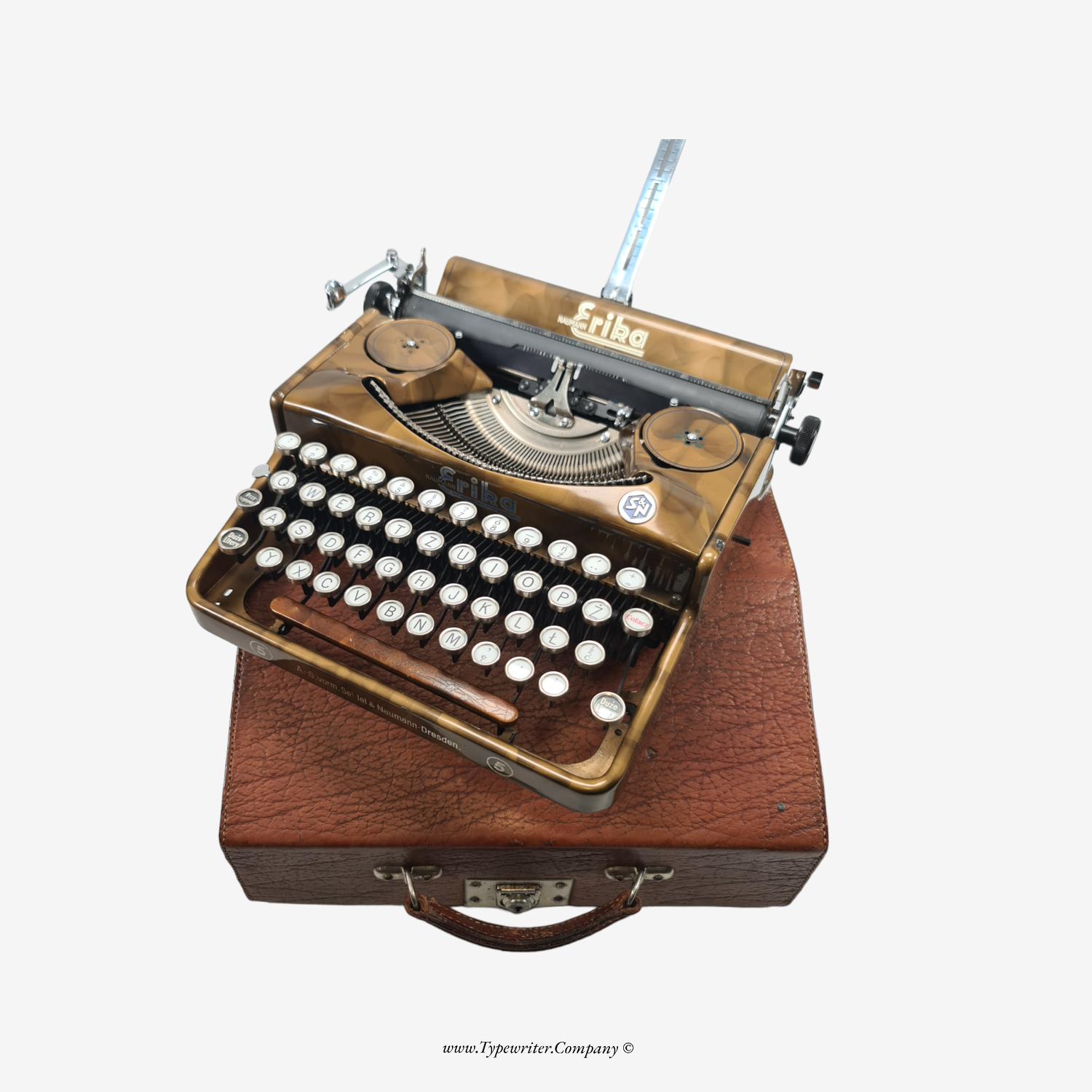 Erika 5 Gold, Rare Vintage Manual Typewriter, Professionally Serviced