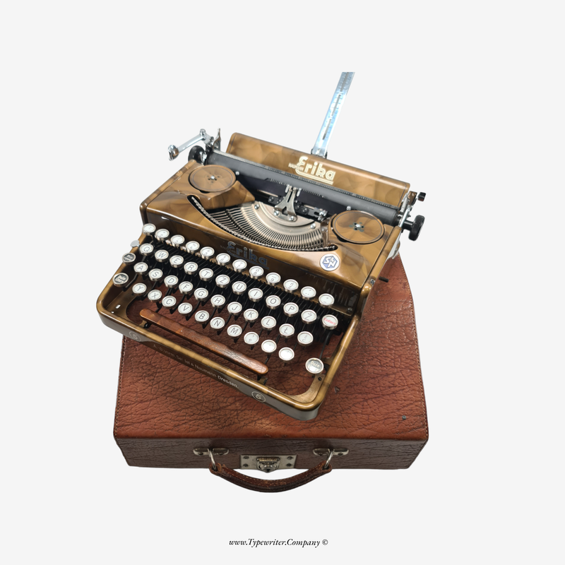 Erika 5 Gold, Rare Vintage Manual Typewriter, Professionally Serviced
