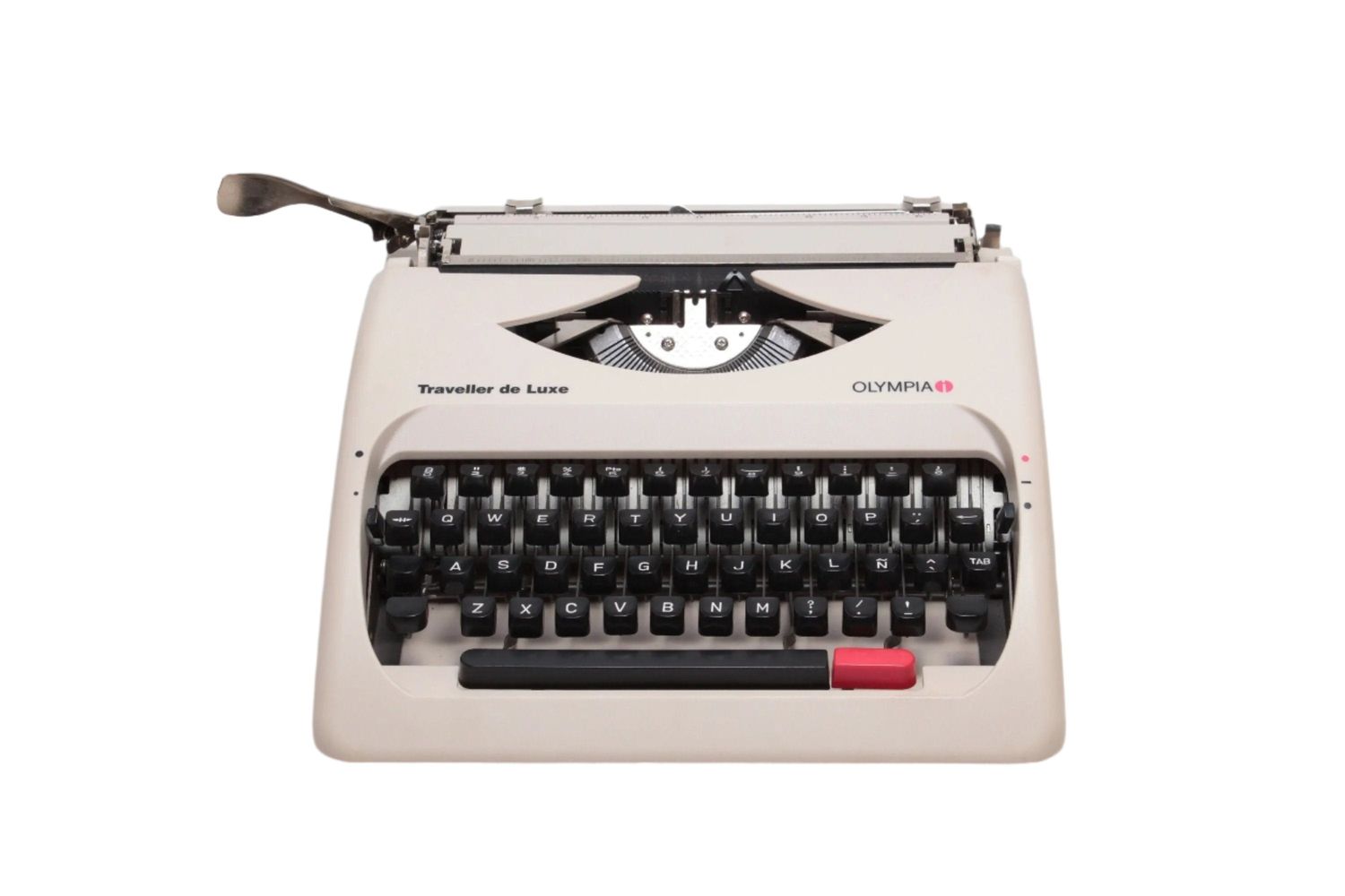 Olympia Traveller De Luxe Light Beige Typewriter, Serviced