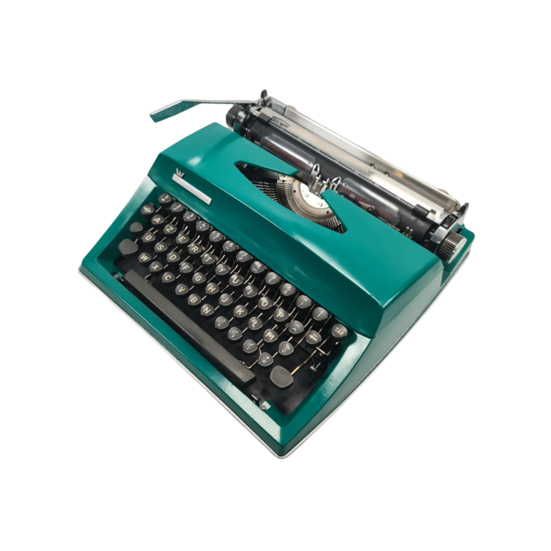 Triumph Contessa, Green Manual Vintage Typewriter, AZERTY, Serviced