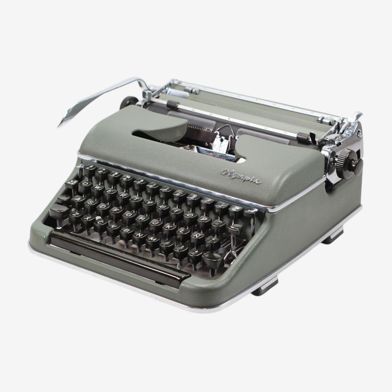 Olympia SM 3 De Luxe, Green Vintage Manual Typewriter, Restored