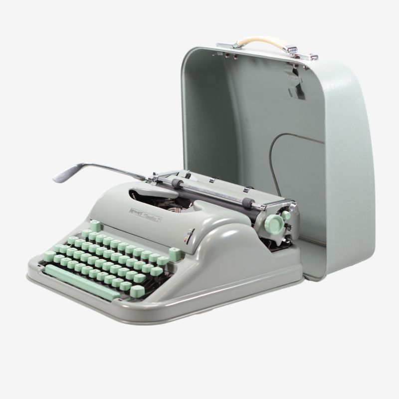 Hermes Media 3 Seafoam Green, Vintage Manual Typewriter, Restored