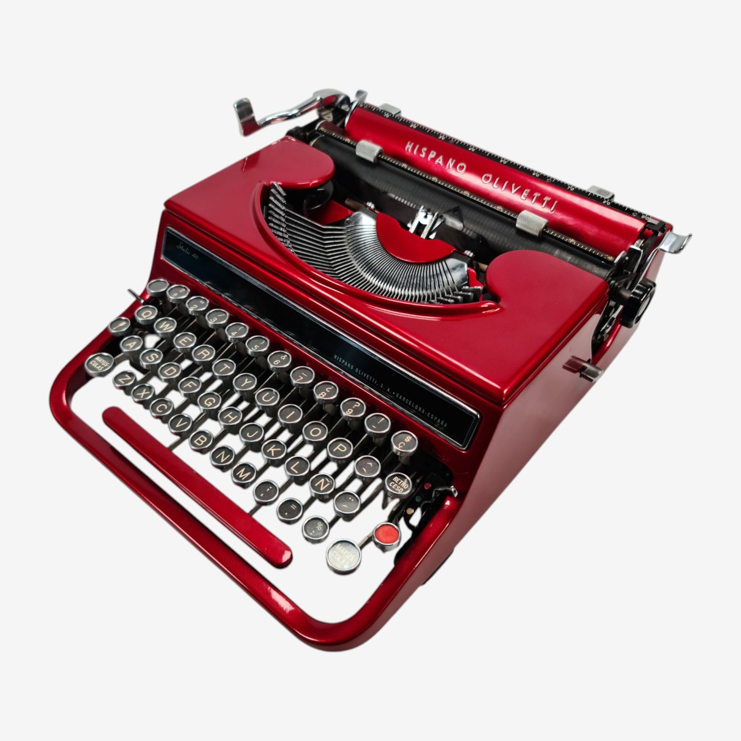 Olivetti Studio 46(42) Glossy Burgundy Vintage Typewriter, Serviced