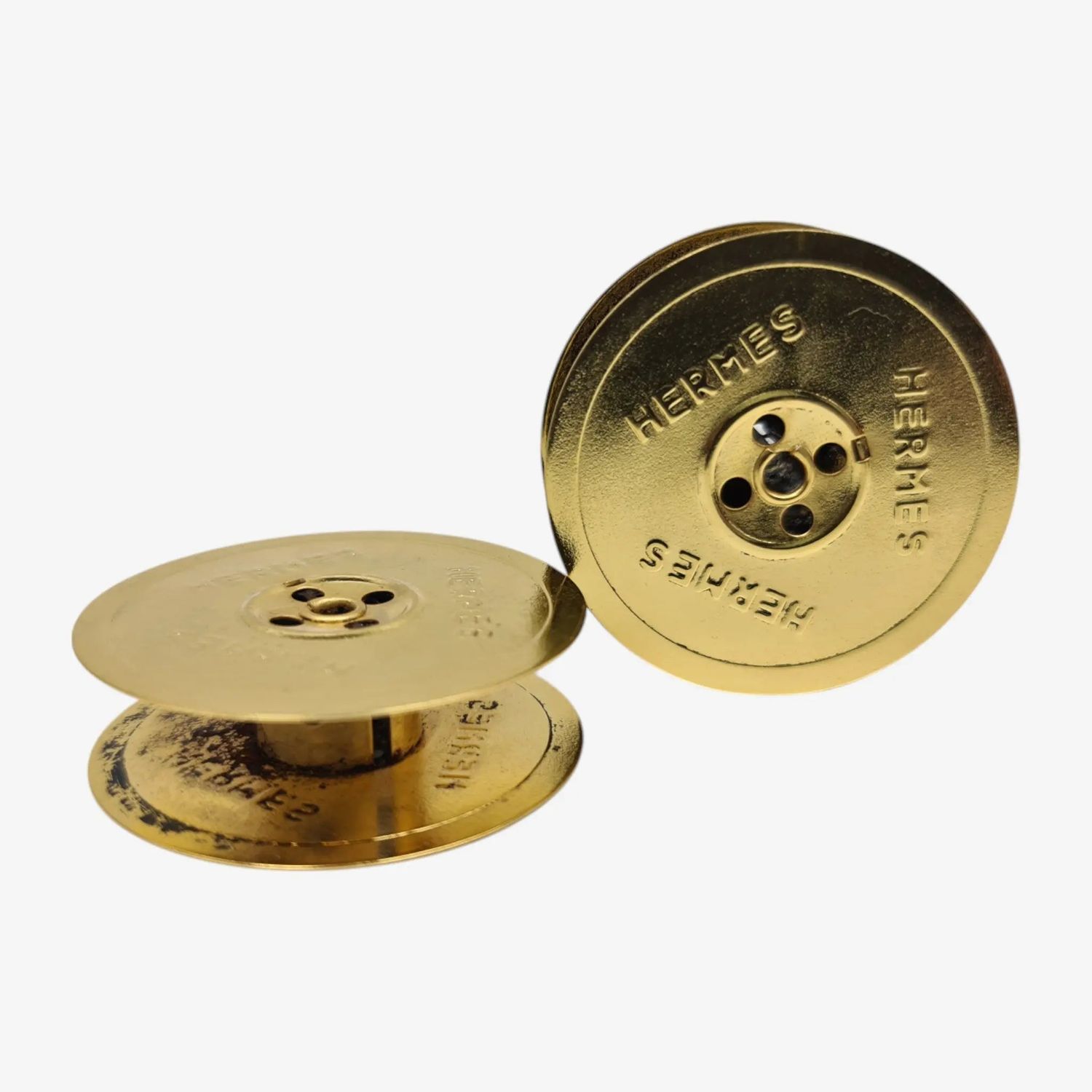 24K Gold-Plated Metal Ribbon Spools for Hermes Typewriters