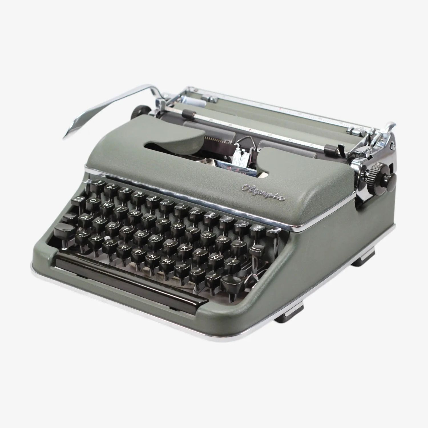 Olympia SM 3 De Luxe, Green Vintage Manual Typewriter, Restored