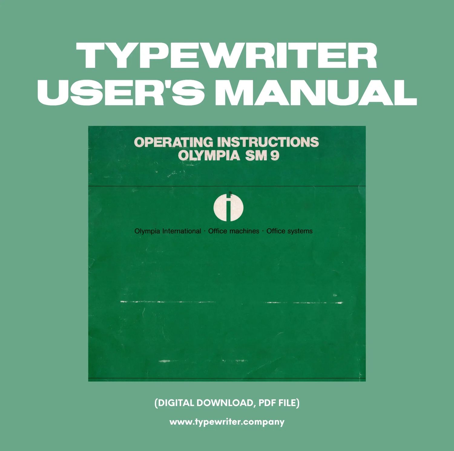 Instruction Manual for Vintage Typewriter Olympia SM9, PDF in English