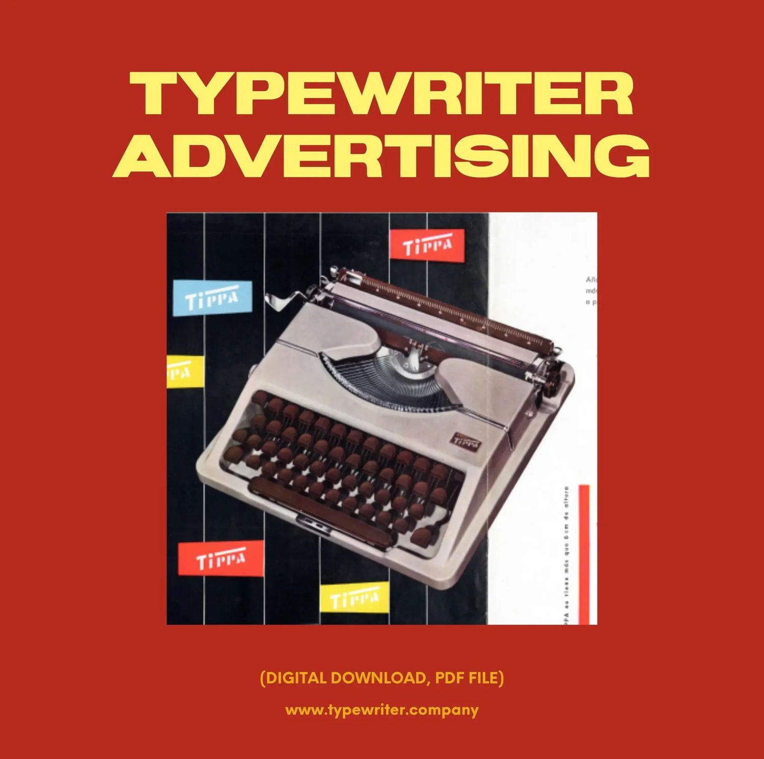 Original Vintage Ad for Typewriter Tippa, PDF in Spanish