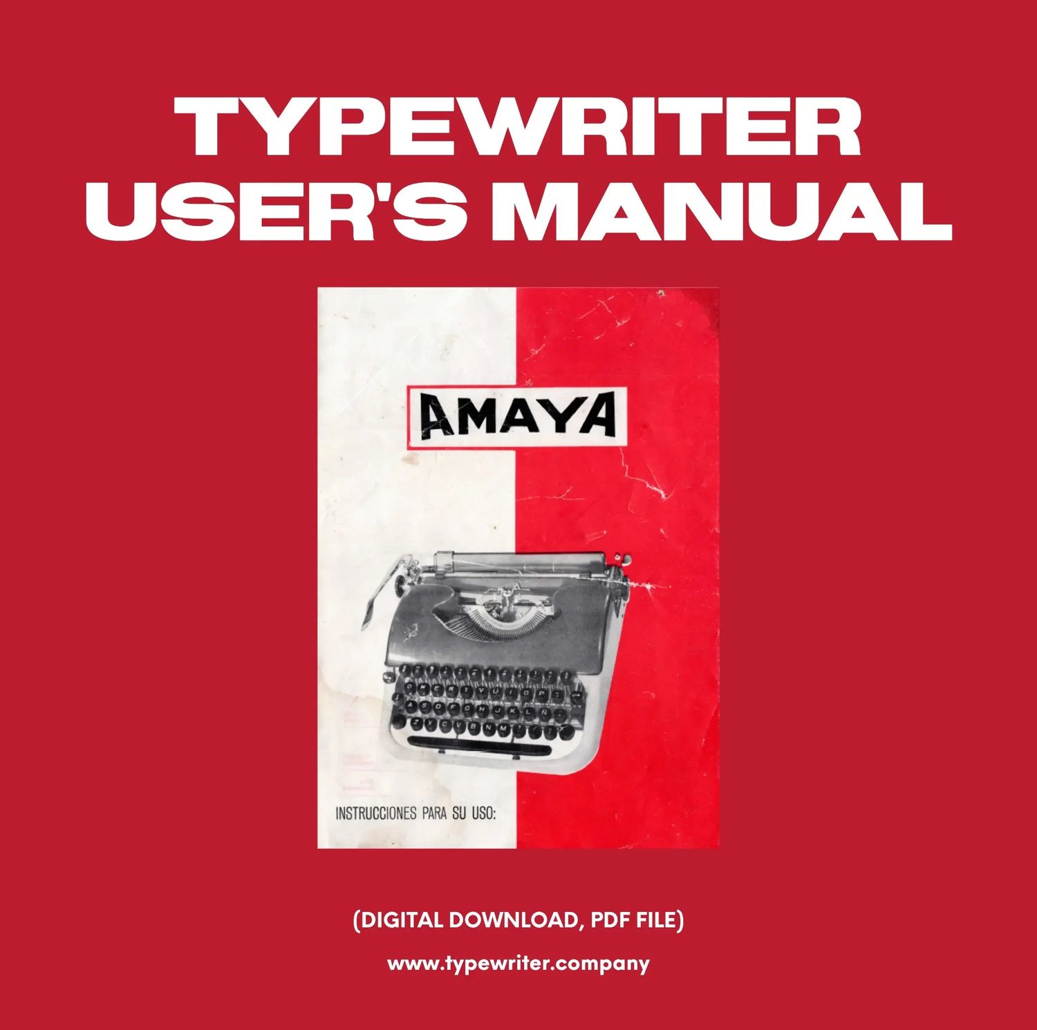 Instruction Manual for Vintage Typewriter Amaya / Patria, PDF in Spanish, 1950s
