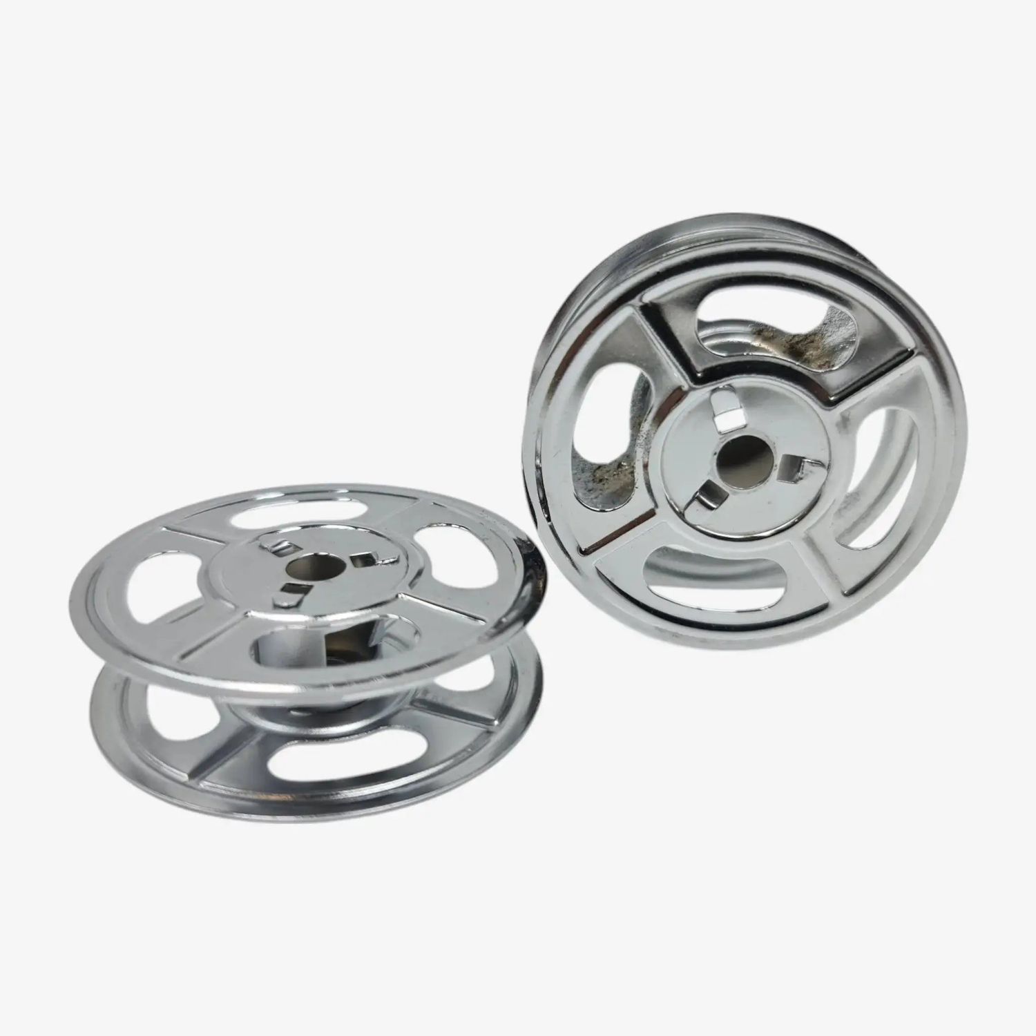 Chrome-Plated Silver Metal Universal Ribbon Spools for Typewriters