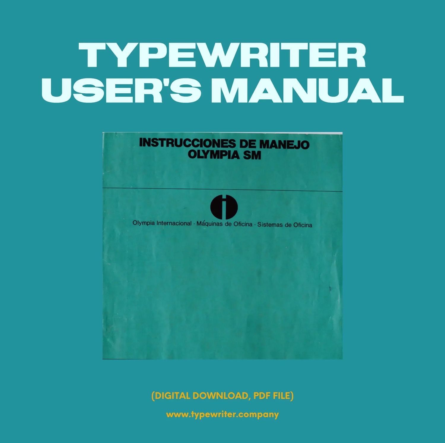 Instruction Manual for Vintage Typewriter Olympia SM, PDF in Spanish