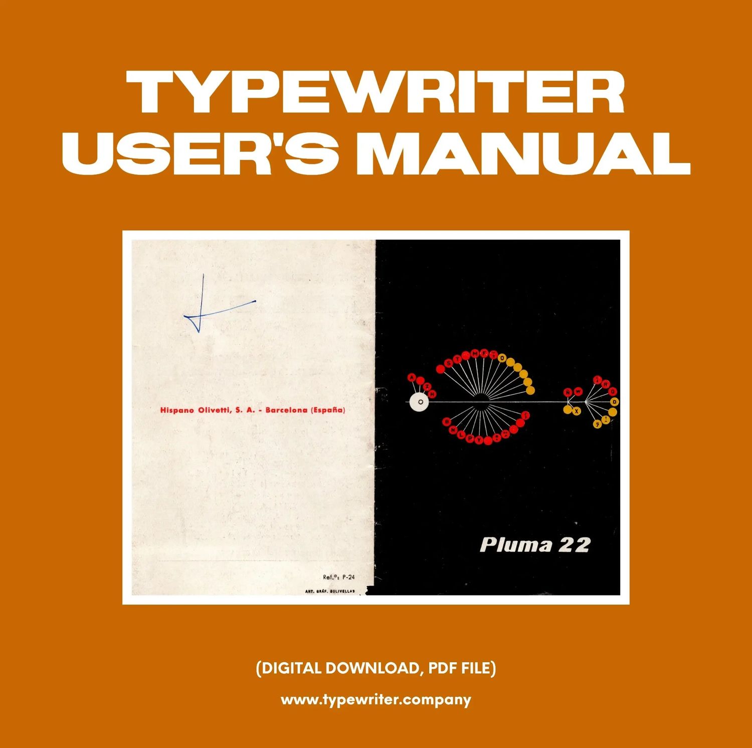 Instruction Manual for Vintage Typewriter Olivetti Pluma 22, PDF in Spanish