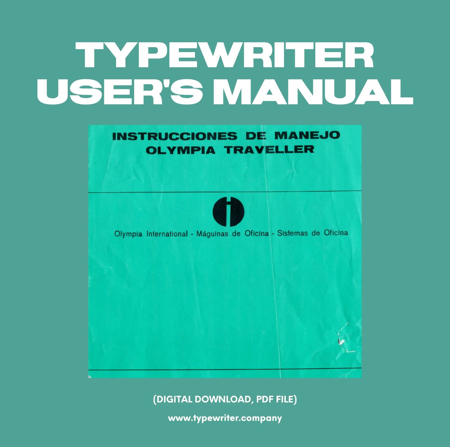 Instruction Manual for Vintage Typewriter Olympia Traveller, PDF in Spanish