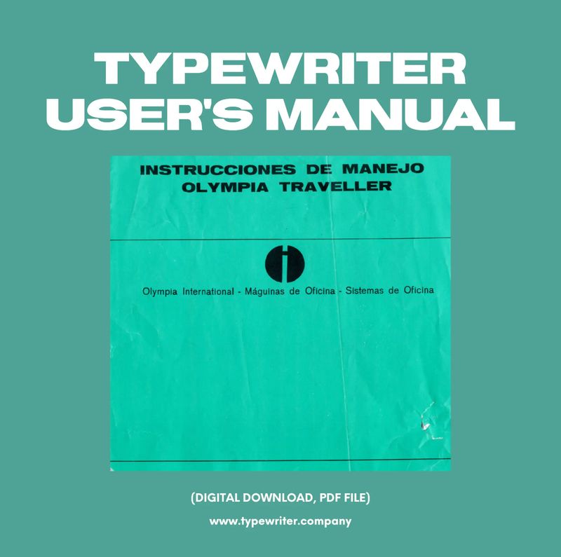 Instruction Manual for Vintage Typewriter Olympia Traveller, PDF in Spanish