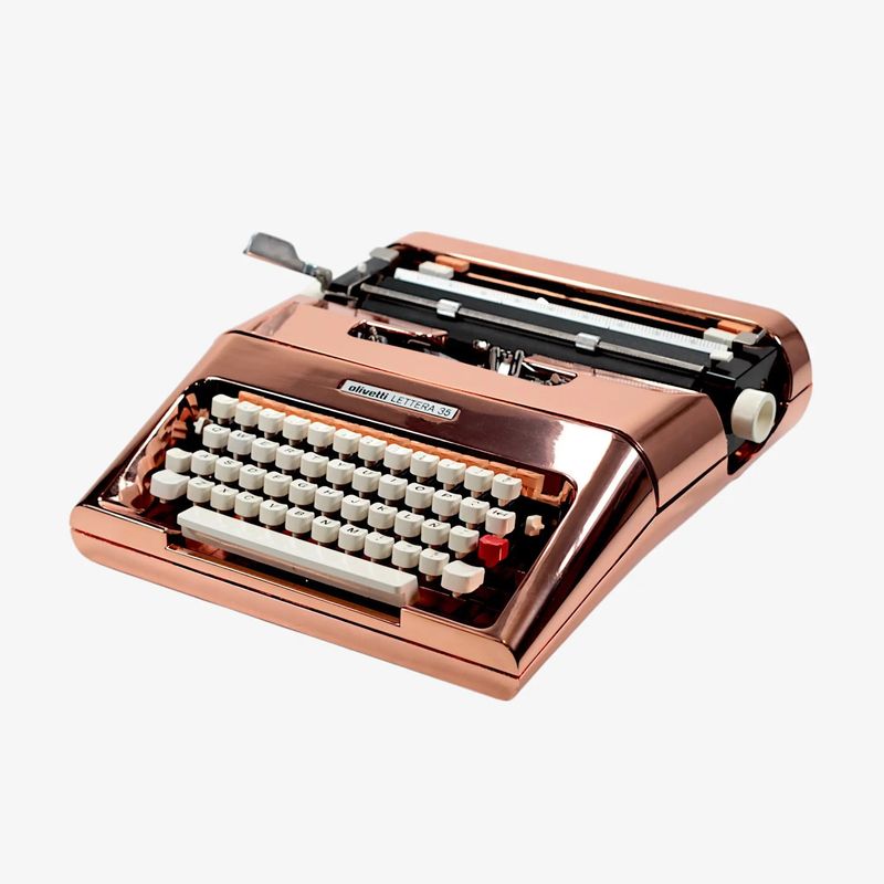 Olivetti Lettera 35, (Ltd.Edition 3 of 50) Copper-Plated Vintage Manual Typewriter, Restored