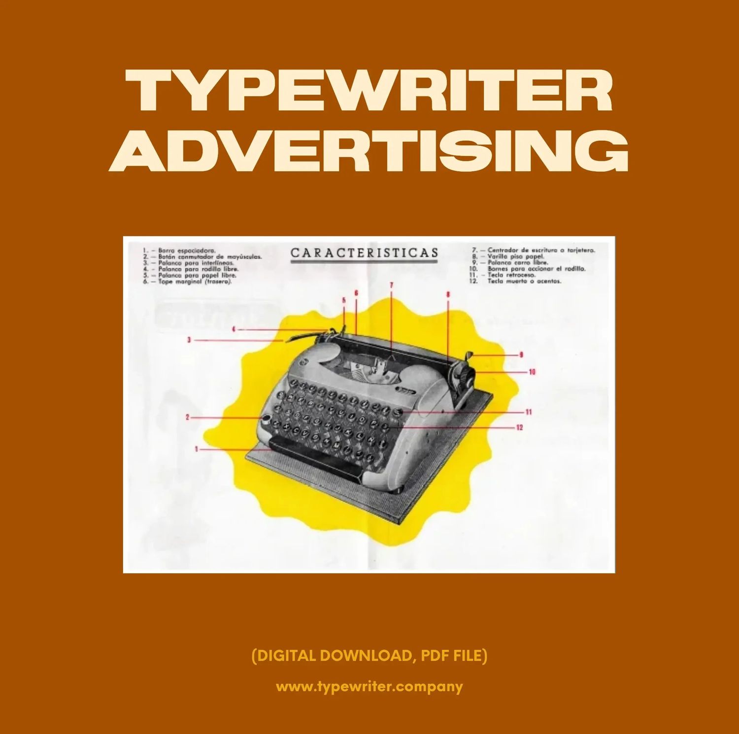 Original Vintage Ad for Typewriter Junior, PDF in Spanish