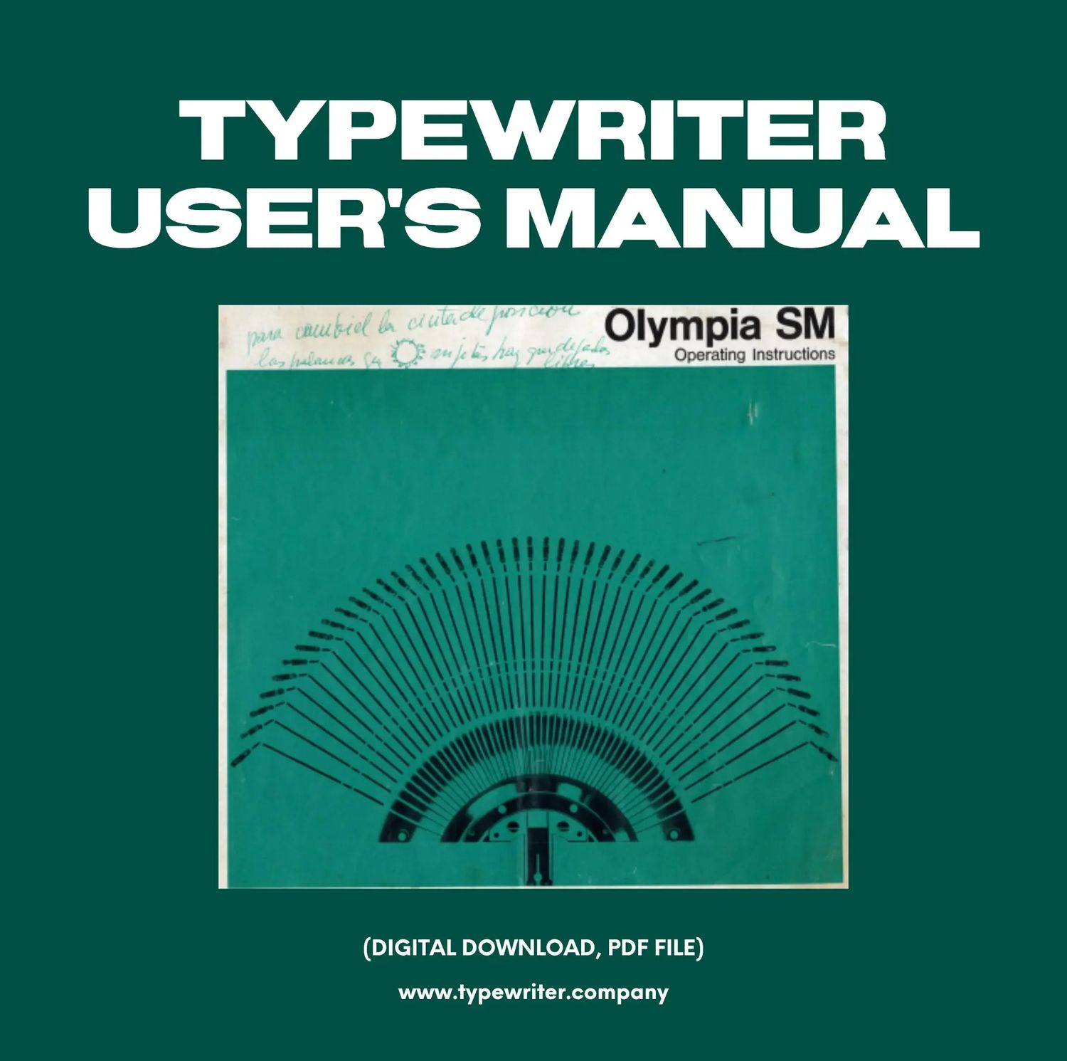 Instruction Manual for Vintage Typewriter Olympia SM, PDF in English