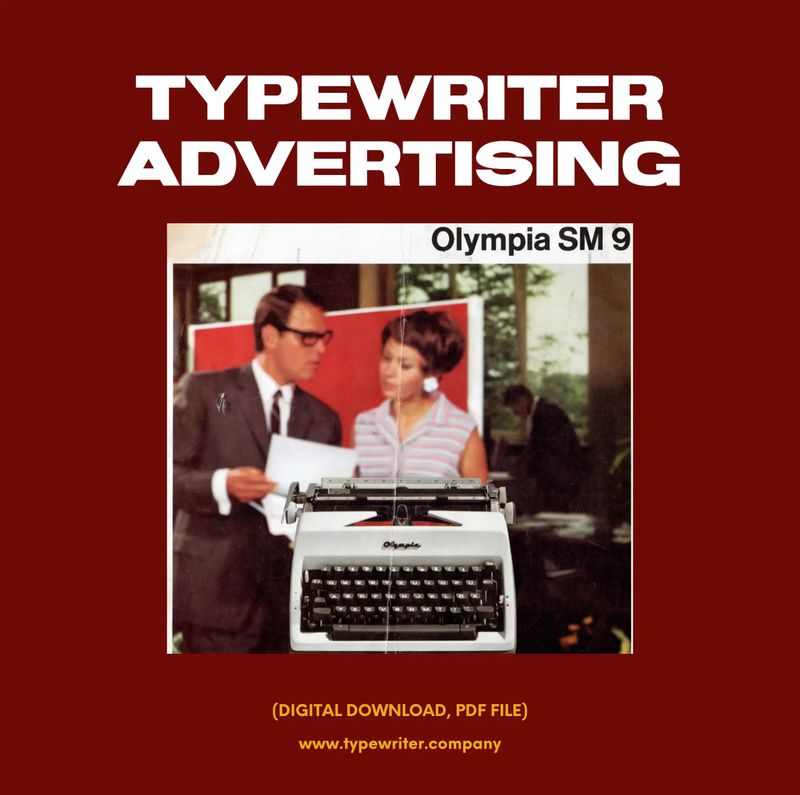 Original Vintage Ad for Typewriter Olympia SM9, PDF in English