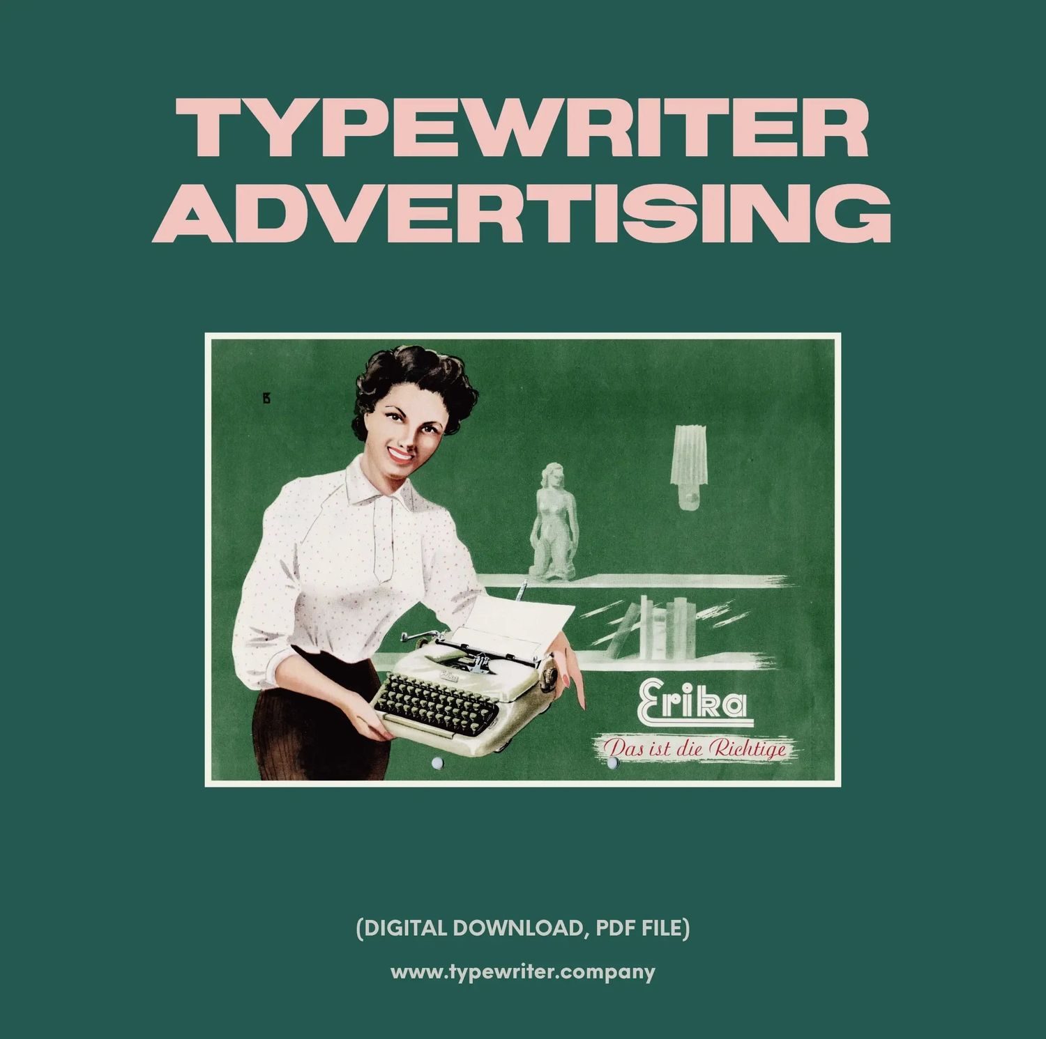 Original Vintage Ad for Typewriter Erika 10 &amp; 11, PDF in German