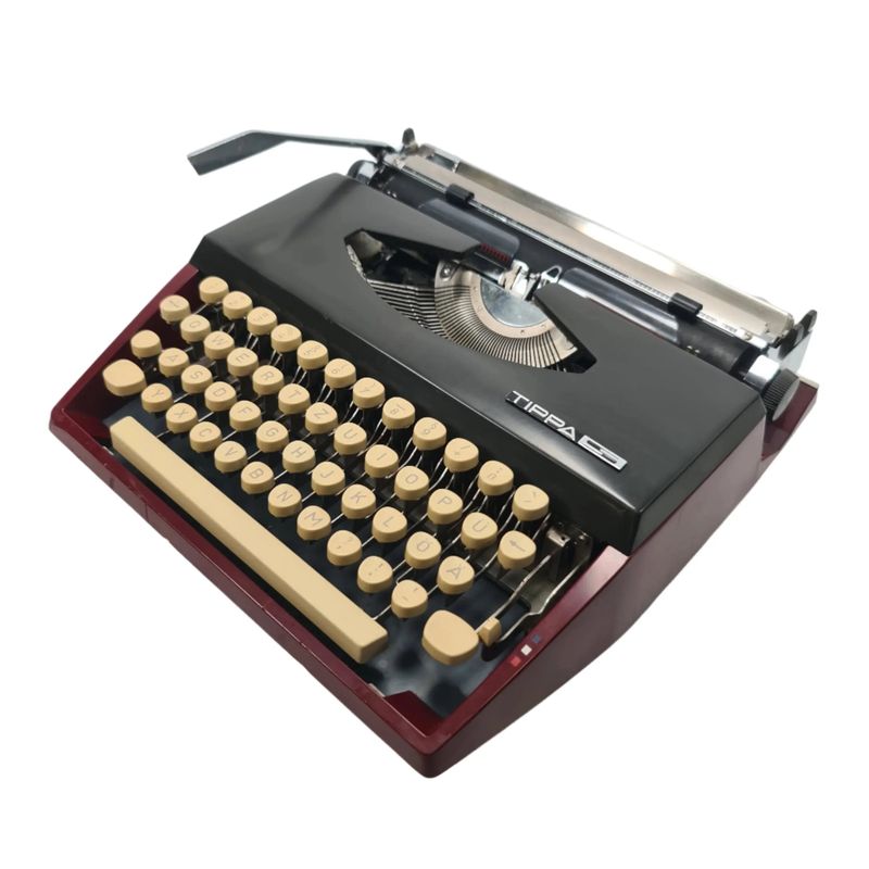 Adler Tippa S, Burgundy Manual Vintage Typewriter, QWERTZ, Serviced