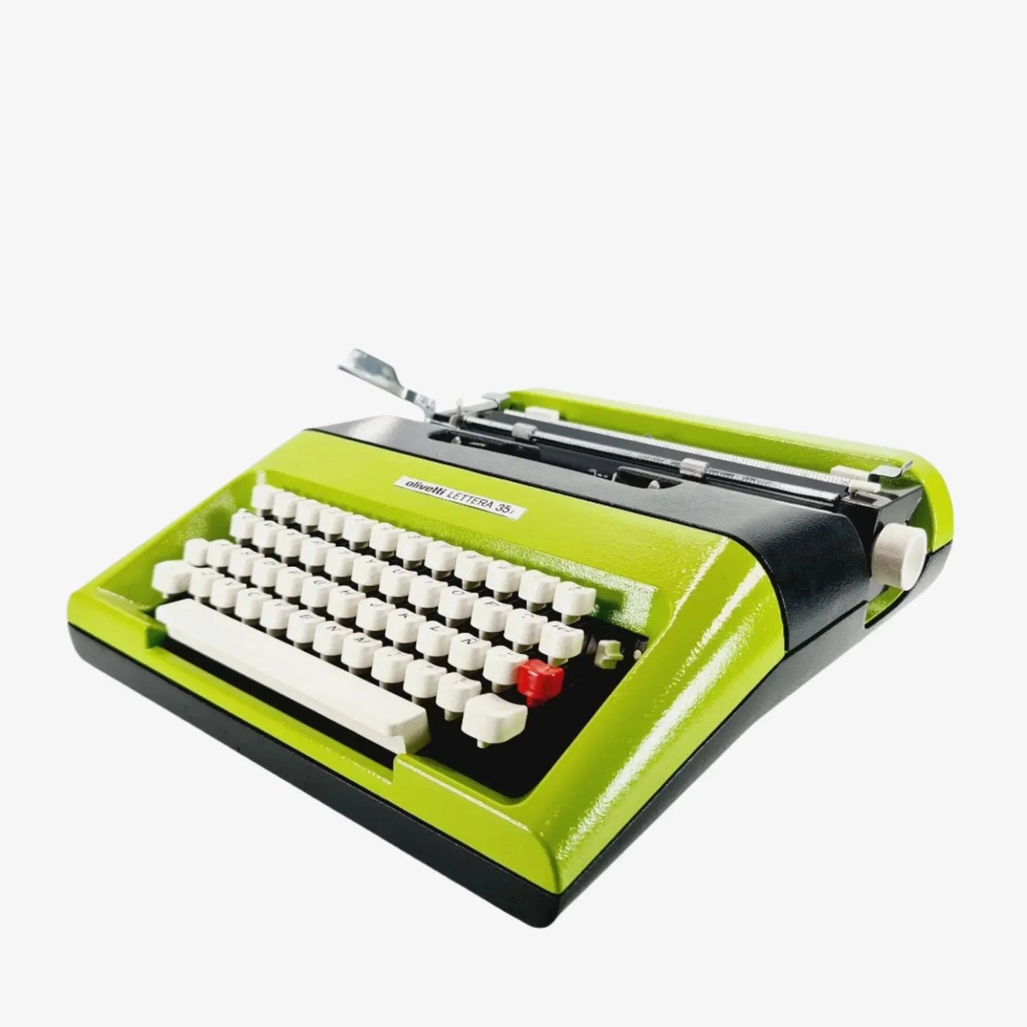 Olivetti Lettera 35 Black and Green Manual Vintage Typewriter Restored
