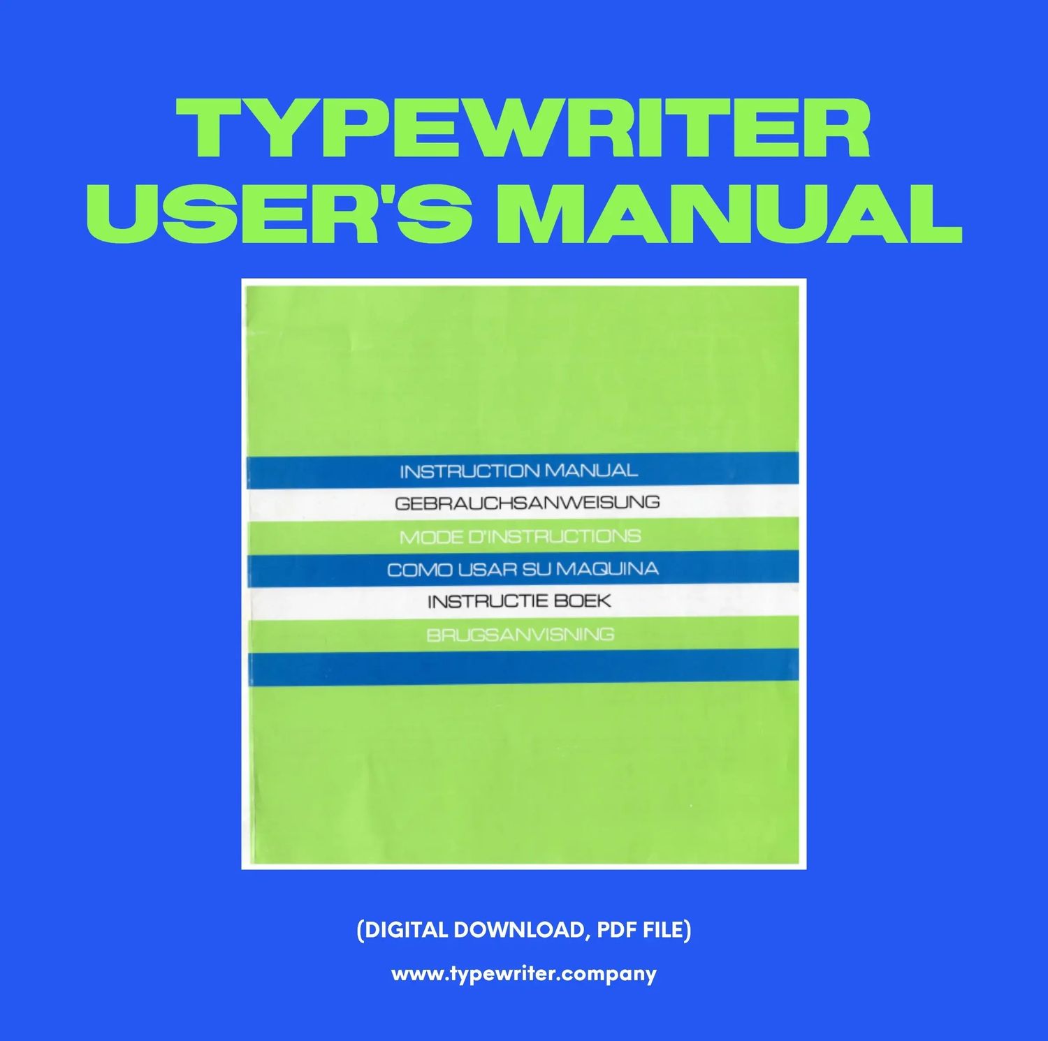 Instruction Manual for Vintage Typewriter Brother 750TR, PDF in Various Languages