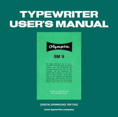 Instruction Manual for Vintage Typewriter Olympia SM9, PDF in German