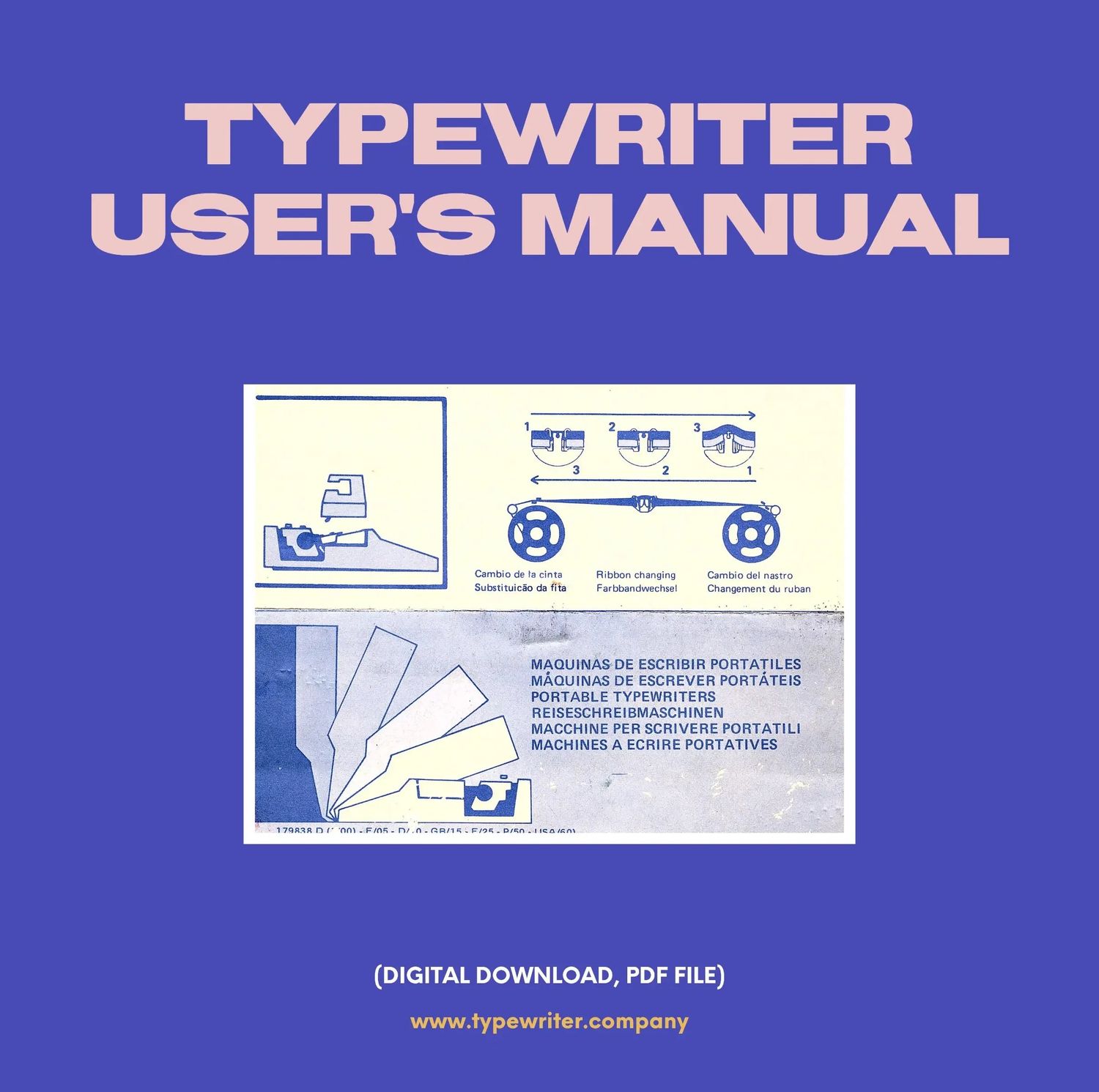 Instruction Manual for Vintage Typewriters, Universal, in Various Languages