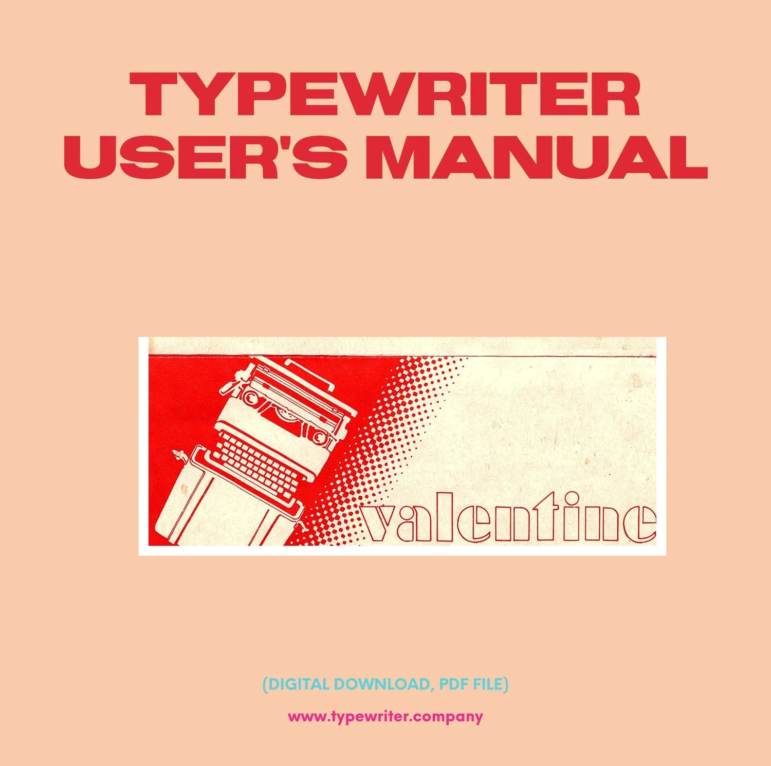 Instruction Manual for Vintage Typewriter Olivetti Valentine, PDF in Various Languages