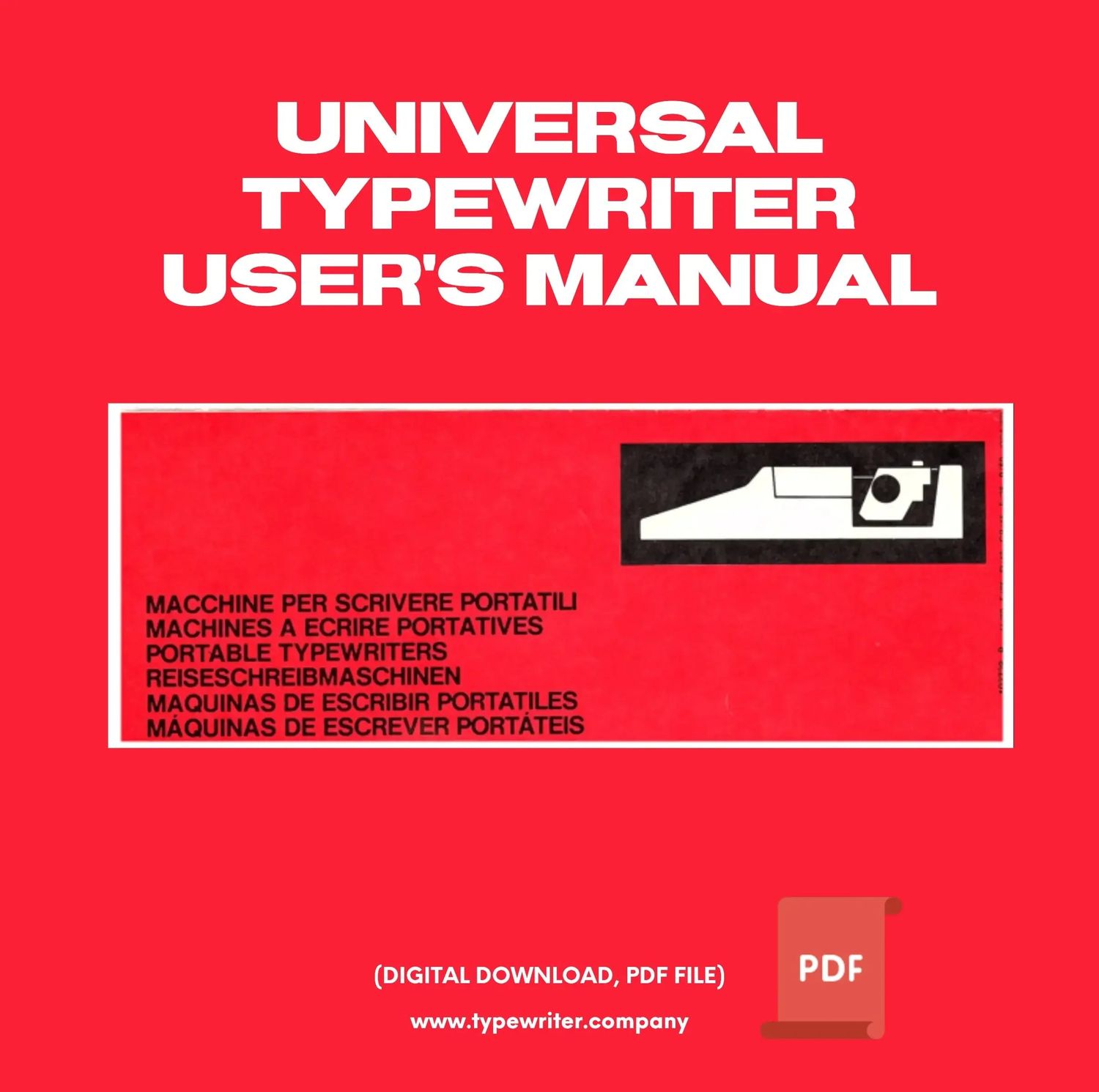 Instruction Manual for Vintage Typewriters, Universal, PDF in Various Languages