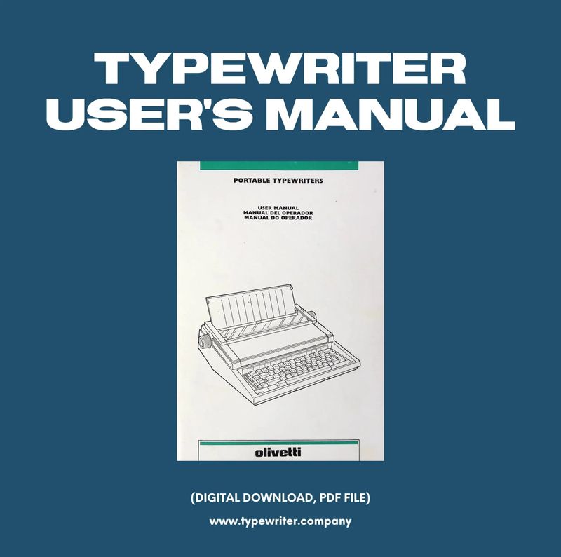 Instruction Manual for Vintage Typewriter Olivetti ET Personal, PDF in Various Languages