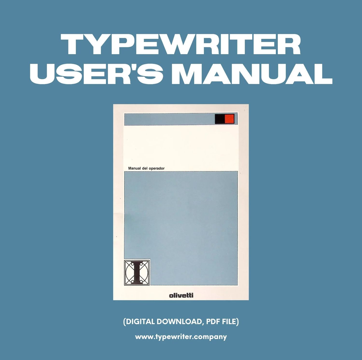 Instruction Manual for Vintage Typewriter Olivetti ET series / DeLuxe 11 / E501, PDF in Spanish