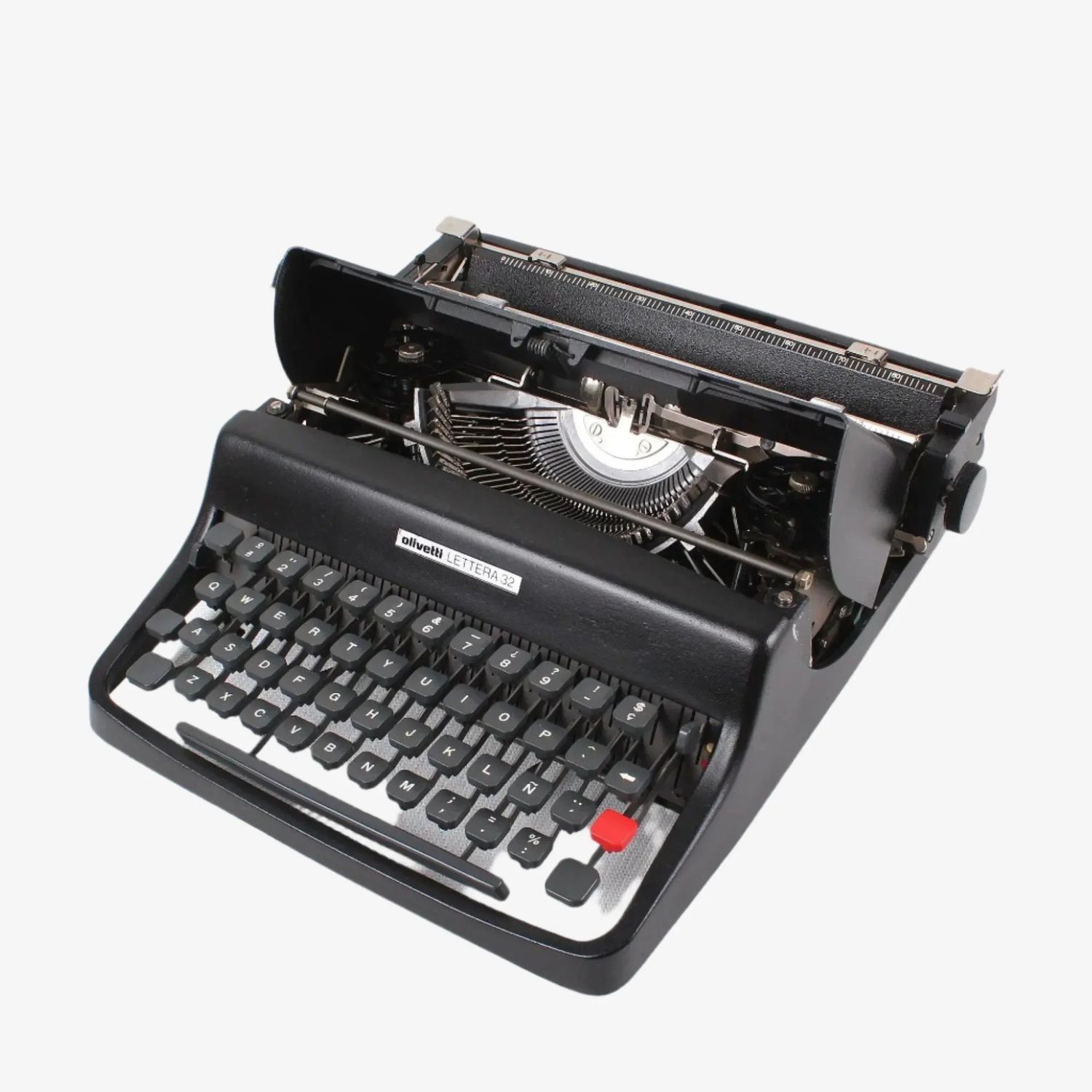 Olivetti Lettera 32 Black Manual Vintage Typewriter, Restored