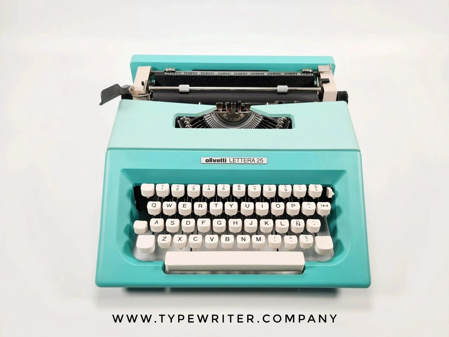 Olivetti Lettera 25 Mint Green Manual Vintage Typewriter, Restored