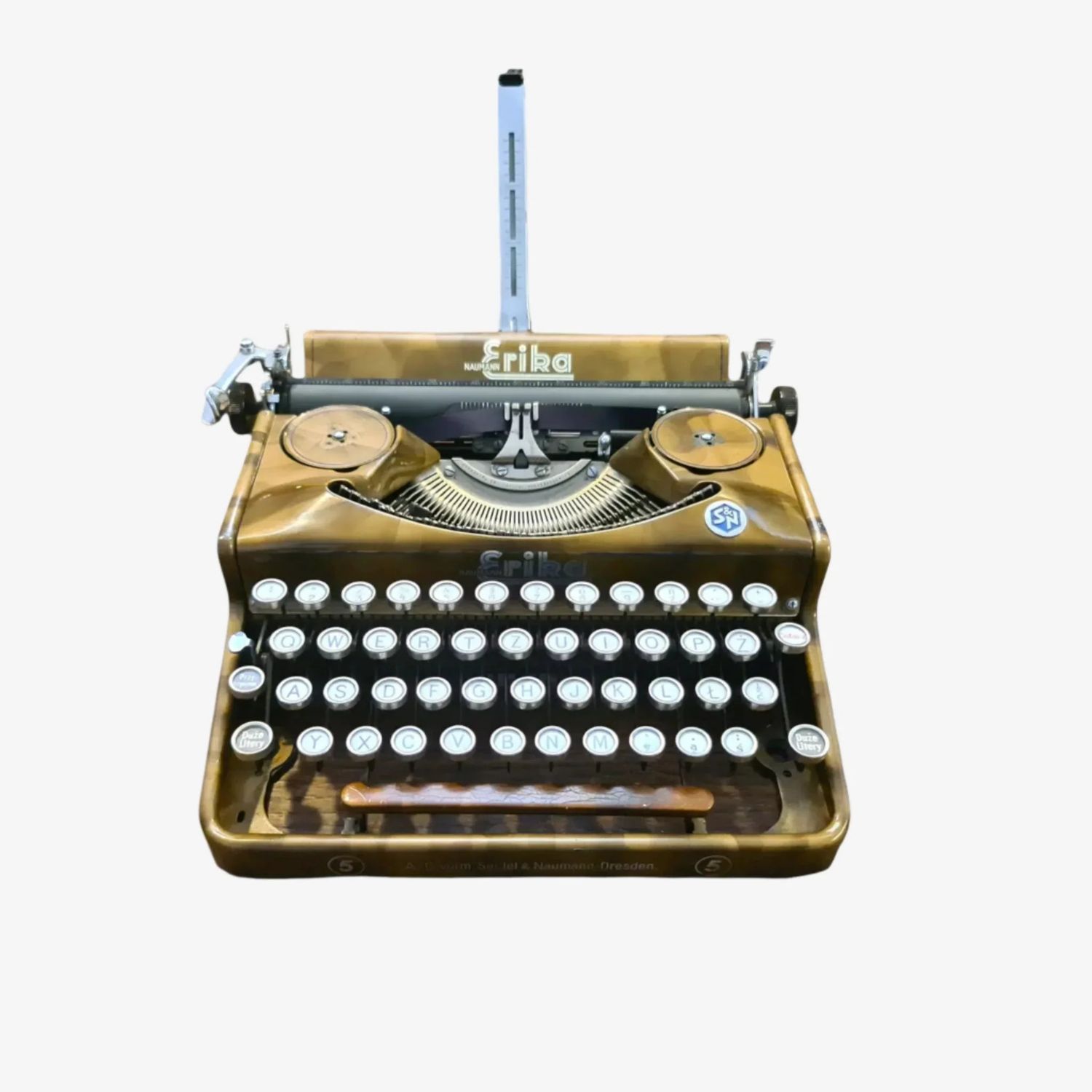 Erika 5 Gold, Rare Manual Vintage Typewriter, Professionally Serviced