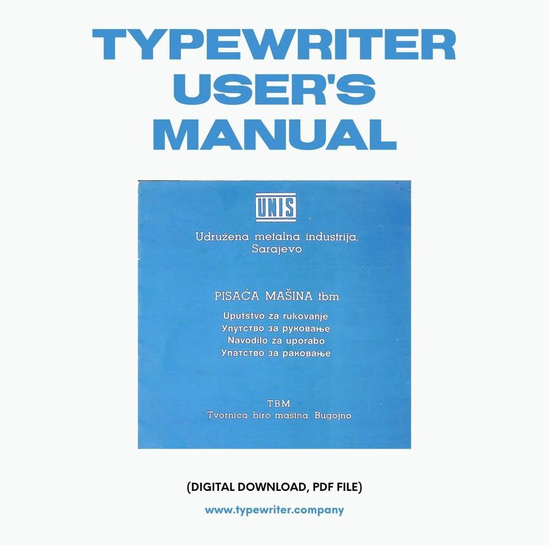 Instruction Manual for Vintage Typewriter Olympia Traveller (Unis), PDF in Bosnian