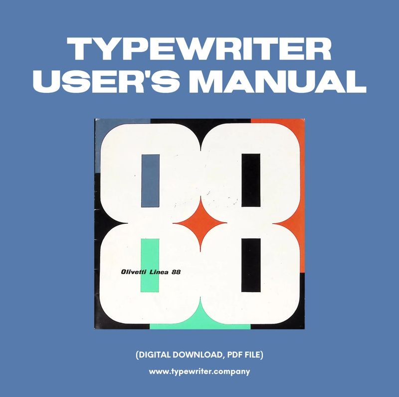 Instruction Manual for Vintage Typewriter Olivetti Linea 88, PDF in Spanish