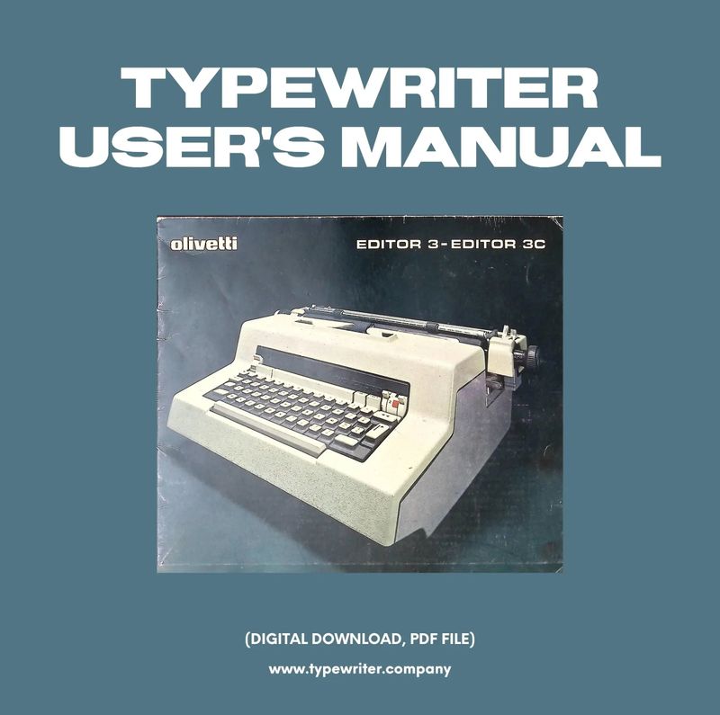 Instruction Manual for Vintage Typewriter Olivetti Editor 3 / 3C, PDF in Spanish