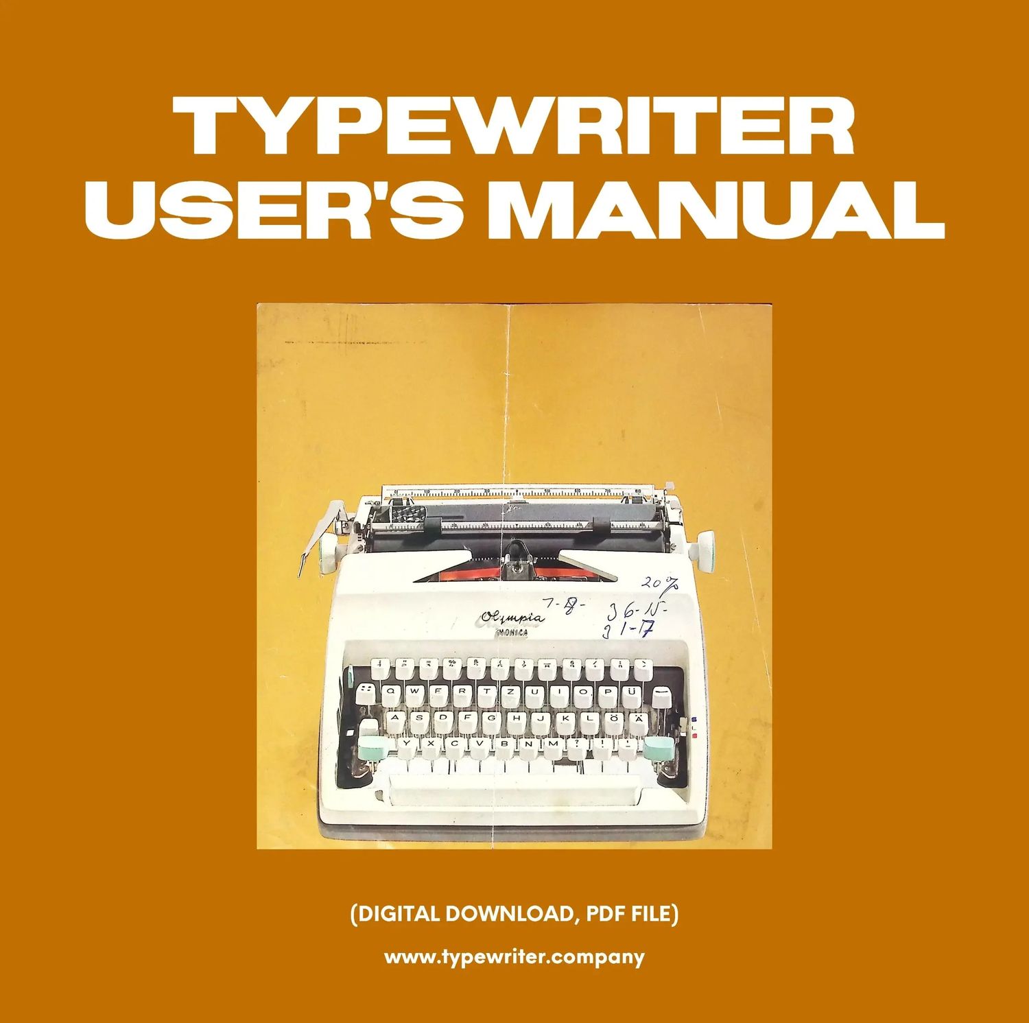 Instruction Manual for Vintage Typewriter Olivetti SM8, 9 , Monica, PDF in Spanish