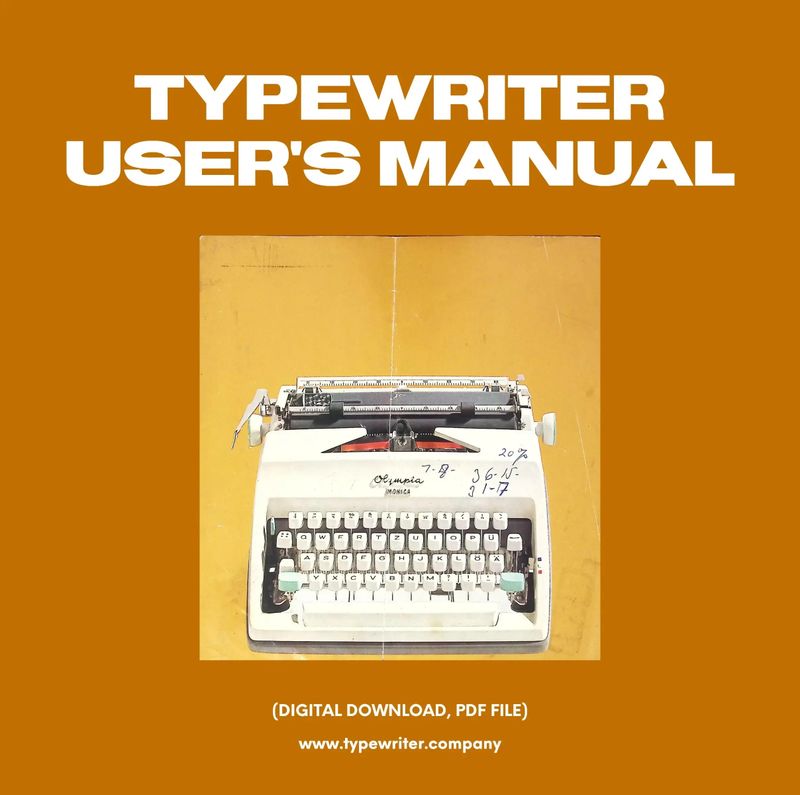 Instruction Manual for Vintage Typewriter Olivetti SM8, 9 , Monica, PDF in Spanish