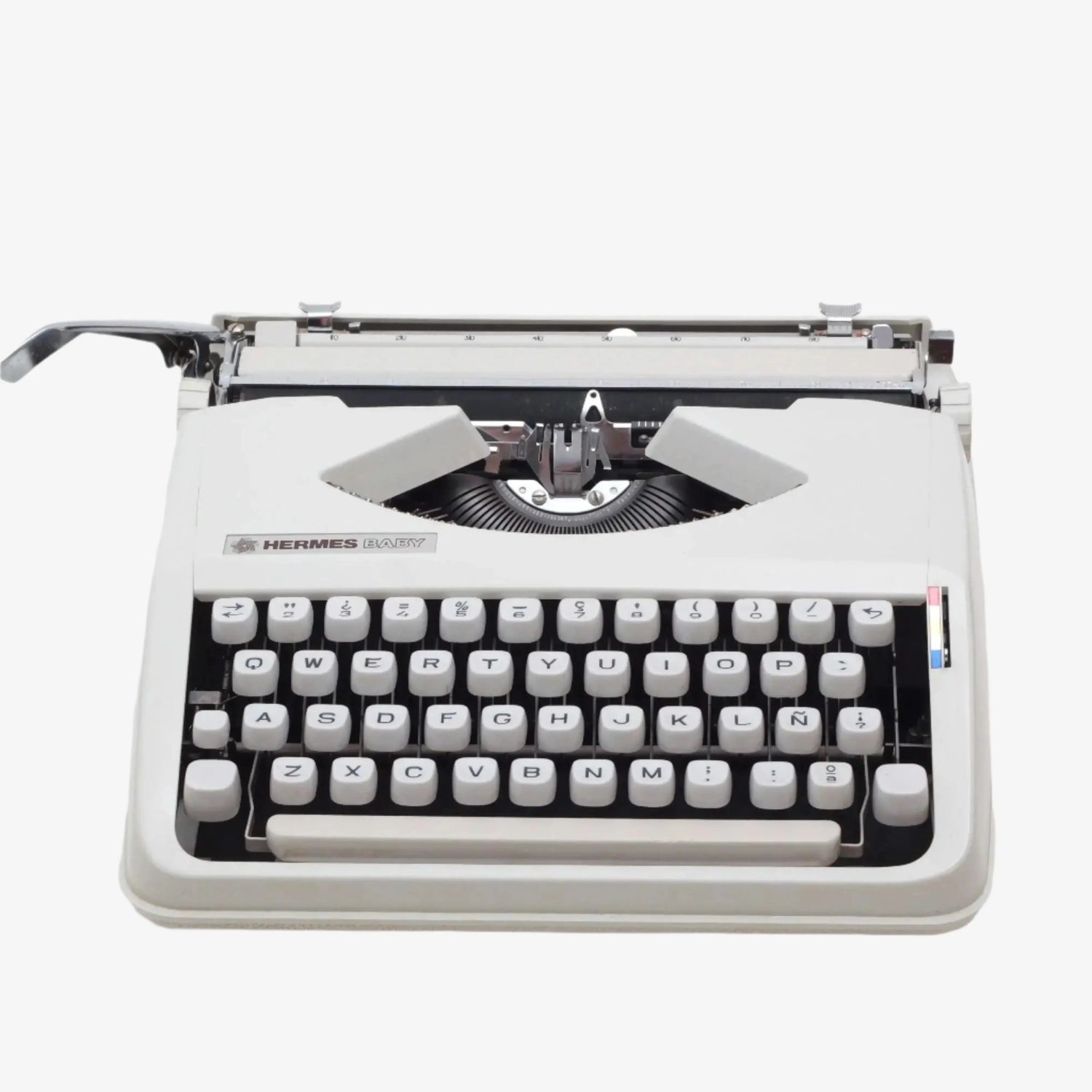 Hermes Baby Grey Manual Vintage Typewriter, Portable, Refurbished
